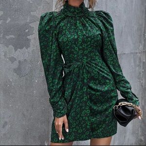 Zara Green Floral Mini Dress